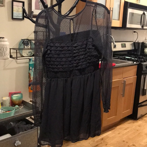 Free People Mesh Long Sleeve Dress - Picture 4 of 5